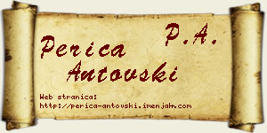 Perica Antovski vizit kartica